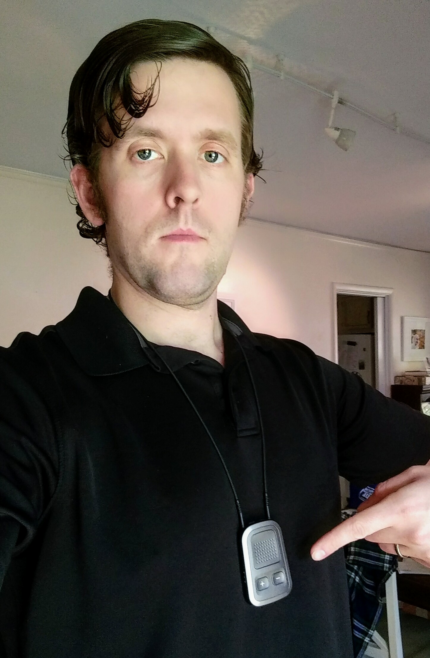 selfie of the author wearing a udirect 3 pendant